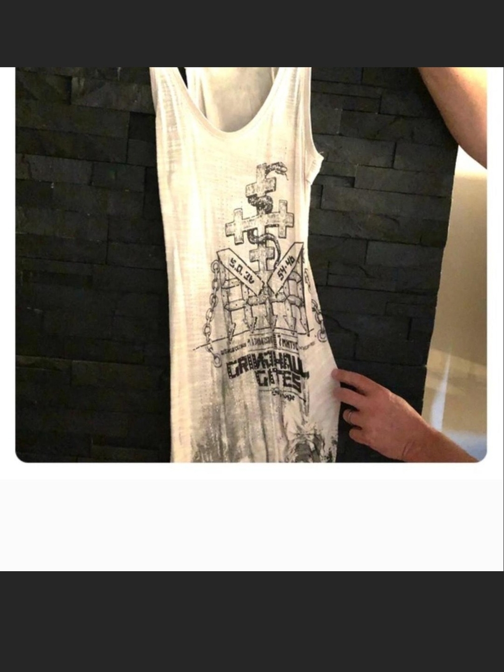 Salvage Y2K Vintage Rhinestone Graphic Ruched Bottom Tank Dress. XS